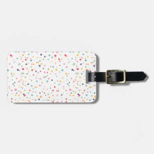 Cute Colorful Confetti Dots Pattern Luggage Tag