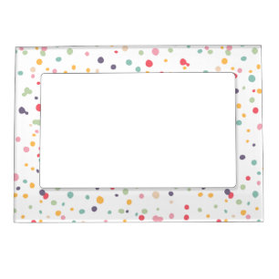 Cute Colorful Confetti Dots Pattern Magnetic Frame
