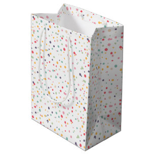 Cute Colorful Confetti Dots Pattern Medium Gift Bag