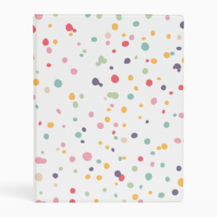 Cute Colorful Confetti Dots Pattern Mini Binder