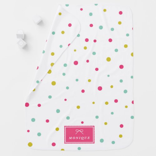 Cute Colorful Confetti Dots Pattern Personalized Stroller Blanket