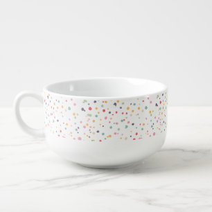 Cute Colorful Confetti Dots Pattern Soup Mug