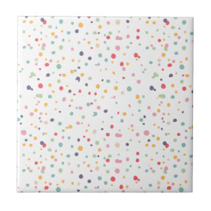 Cute Colorful Confetti Dots Pattern Tile