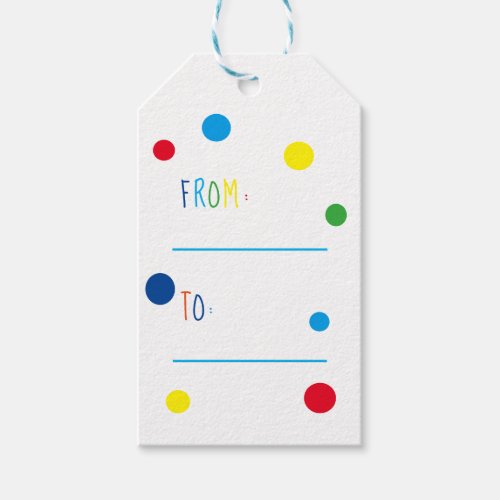 Cute Colorful Confetti Happy Birthday Gift Tags