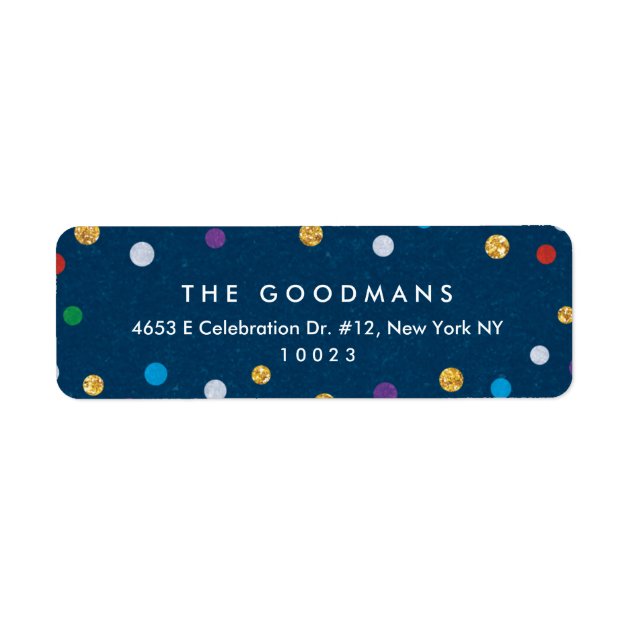 Cute Colorful Confetti Holiday / Party Label