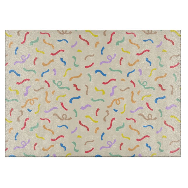 Cute Colorful Confetti Pattern Cutting Board (Front)