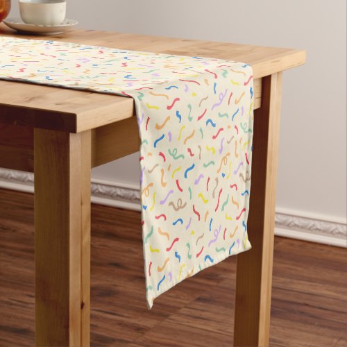 Cute Colorful Confetti Pattern Short Table Runner