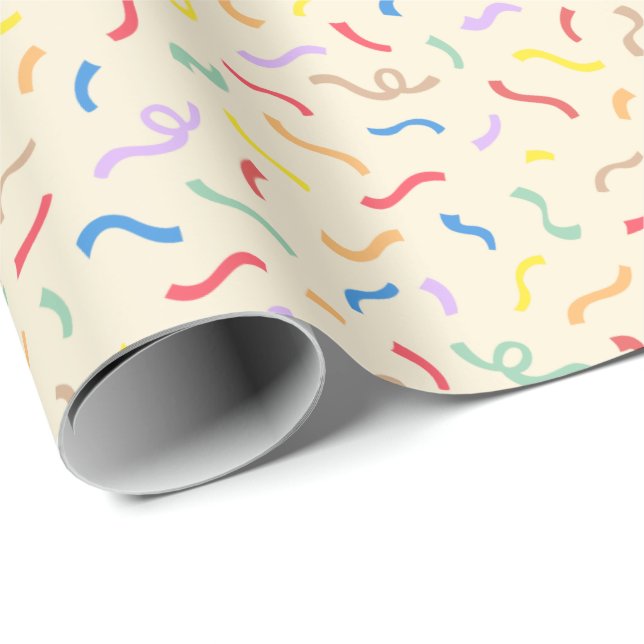 Cute Colorful Confetti Pattern Wrapping Paper (Roll Corner)