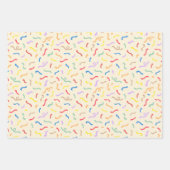 Cute Colorful Confetti Pattern Wrapping Paper Sheets (Front 3)