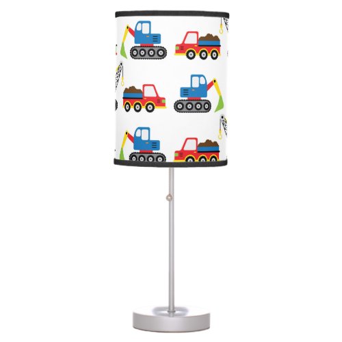 Cute Colorful Construction Vehicle Toy Cars  Table Lamp