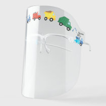 Cute Colorful Constructions Trucks Boys Face Shield
