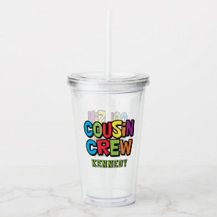 Cute Colorful Cousin Crew Family Reunion  Acrylic Tumbler