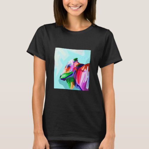 Cute Colorful Cow  Cute Cows Animal  Graphic Polyg T_Shirt