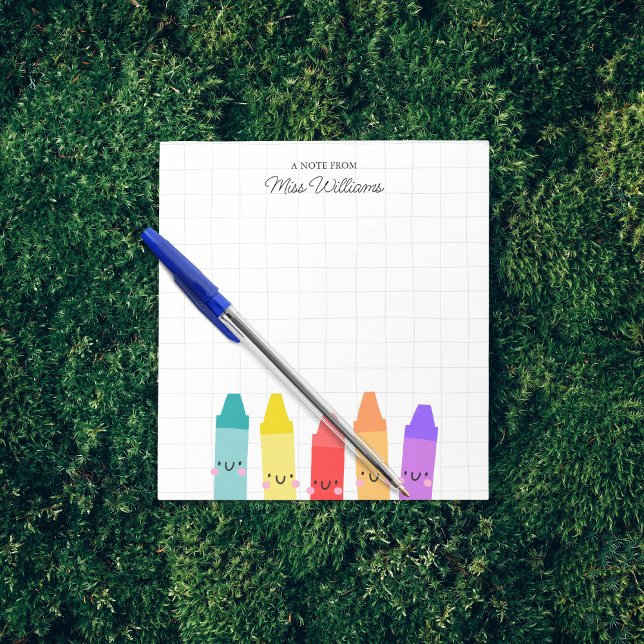 Cute Colorful Crayon Custom Teacher Appreciation  Notepad (Creator Uploaded)