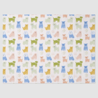Cute Colorful Crayon Dogs Wrapping Paper
