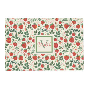 Cute colorful cutsom strawberry Design Pattern Placemat