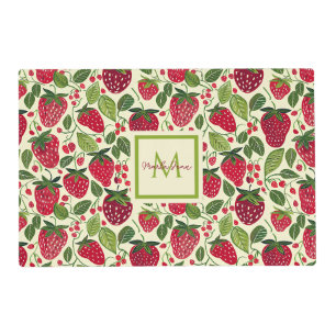 Cute colorful cutsom strawberry Design Pattern Placemat