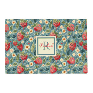 Cute colorful cutsom strawberry Design Pattern Placemat