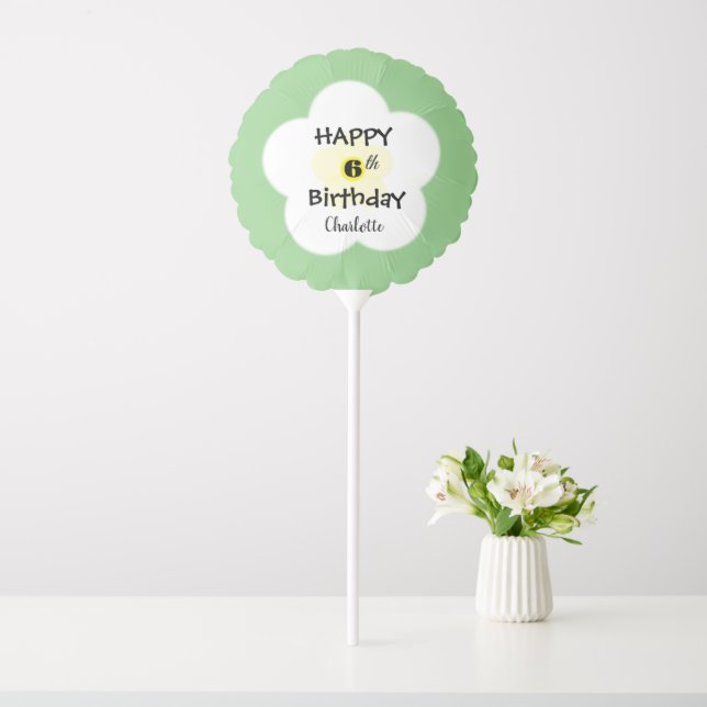 Cute colorful Daisy flower pattern Birthday name Balloon (In SItu)
