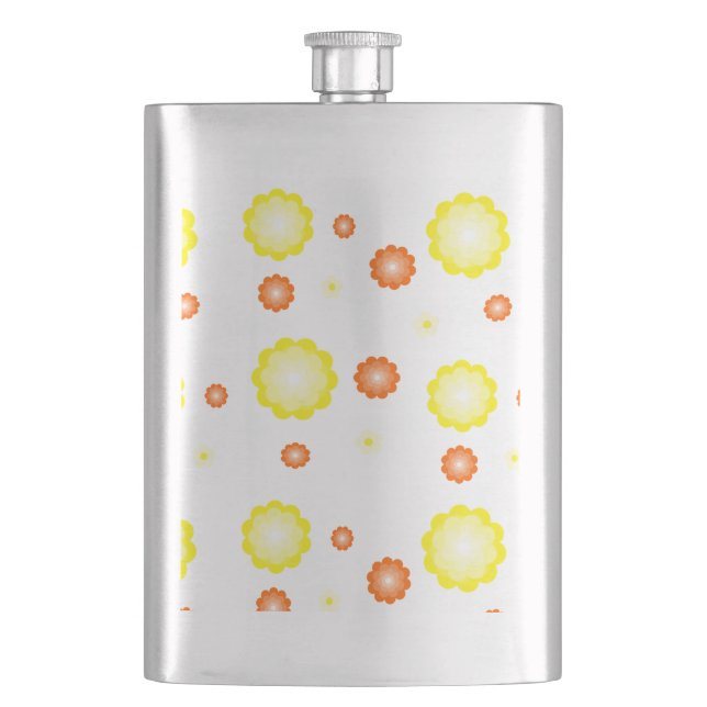 Cute colorful Daisy flower pattern Flask (Front)