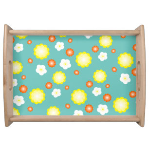 Cute colorful Daisy flower pattern Serving Tray