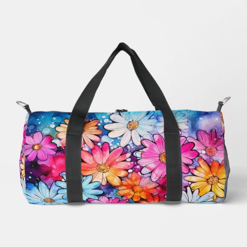 Cute Colorful Daisy Flowers Duffle Bag