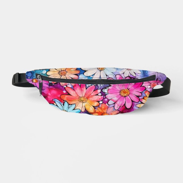 Cute Colorful Daisy Flowers Fanny Pack (Front)