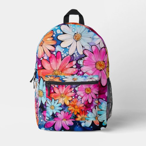 Cute Colorful Daisy Flowers Printed Backpack