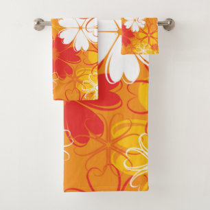 Cute Colorful Daisy Illustration Floral Pattern Bath Towel Set