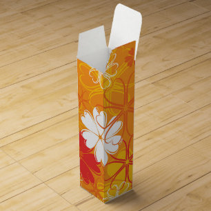 Cute Colorful Daisy Illustration Floral Pattern Wi Wine Box