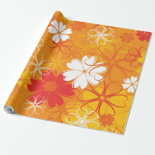 Cute Colorful Daisy Illustration Floral Pattern Wrapping Paper