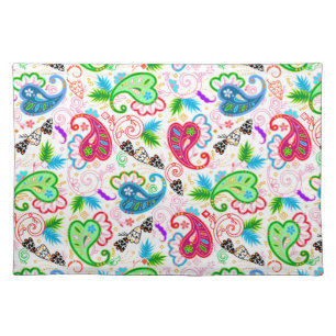 Cute colorful decorative flowers patterns cloth placemat