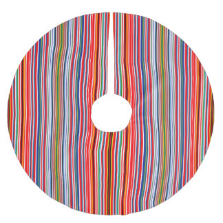 Cute colorful decorative stripes brushed polyester tree skirt