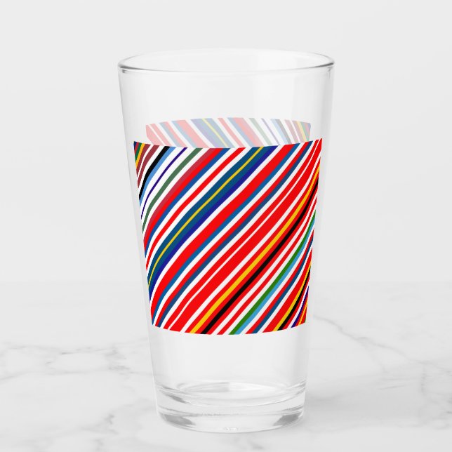 Cute colorful decorative stripes glass (Front)