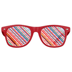 Cute colorful decorative stripes retro sunglasses