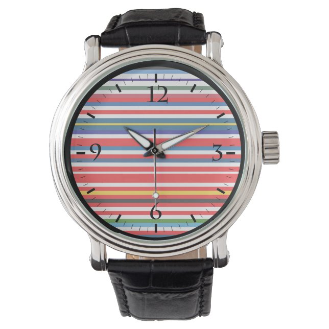 Cute colorful decorative stripes watch (Front)