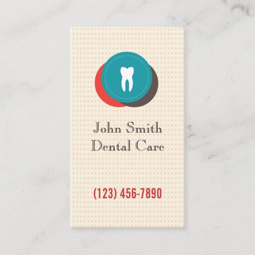 Cute Colorful Dental Care Polka Dots Business Card