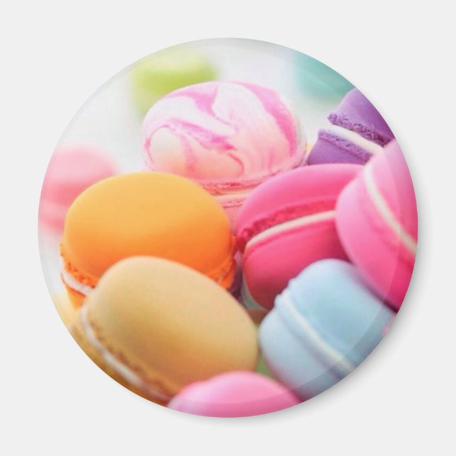 Cute Colorful Dessert French Macaron Magnet (Front)