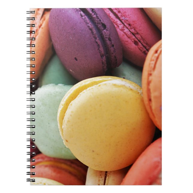 Cute Colorful Dessert French Macaron Notebook (Front)