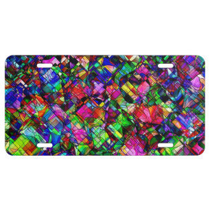 Cute colorful digital art design license plate
