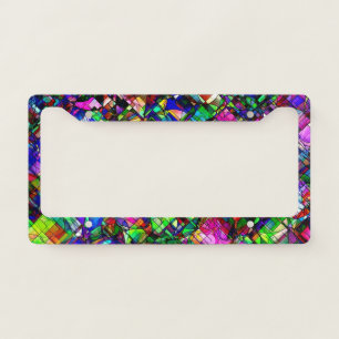 Cute colorful digital art design license plate frame
