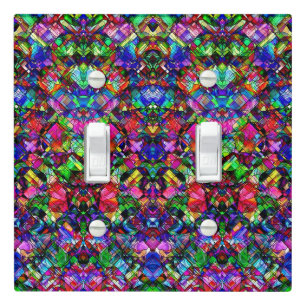 Cute colorful digital art design light switch cover