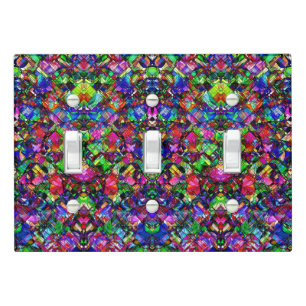 Cute colorful digital art design light switch cover