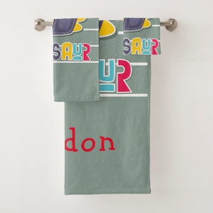 Cute Colorful Dinosaur  Bath Towel Set