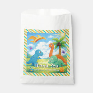 Cute Colorful Dinosaur Friends Birthday Favor Bag