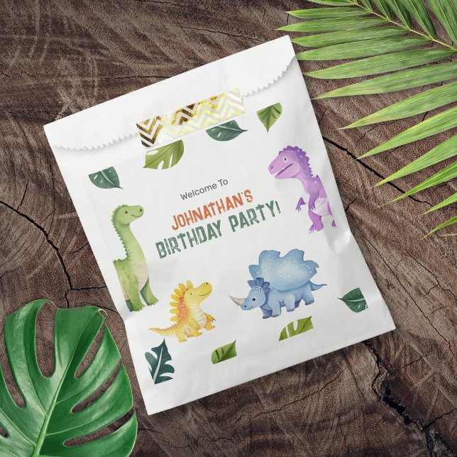 Cute Colorful Dinosaur Kids Birthday Party  Favor Bag (Cute Colorful Dinosaur Kids Birthday Party Favor Bag)