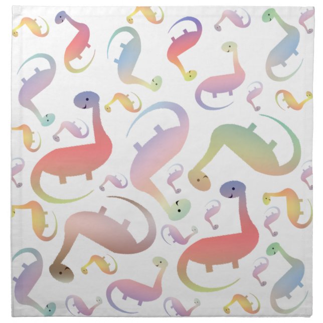 Cute Colorful Dinosaur Napkins (Front)