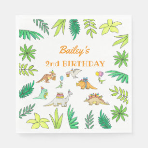 Cute Colorful Dinosaur Party Napkins