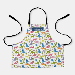 Cute & Colorful Dinosaur Pattern Kids Personalized Apron