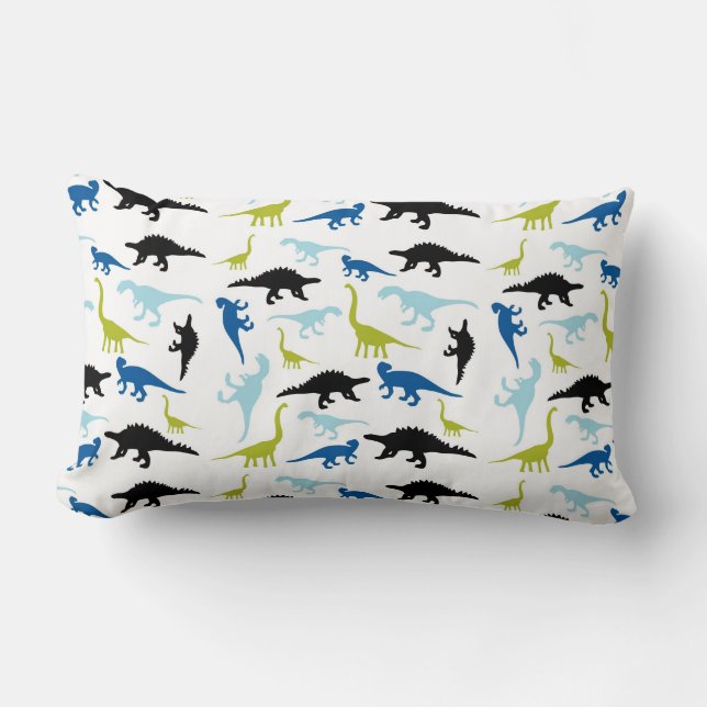 Cute colorful dinosaur pattern lumbar pillow (Front)